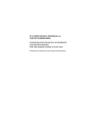 Thumbnail Is Yatirim Menkul Degerler Anonim Sirketi Half-year Report 2008-h1