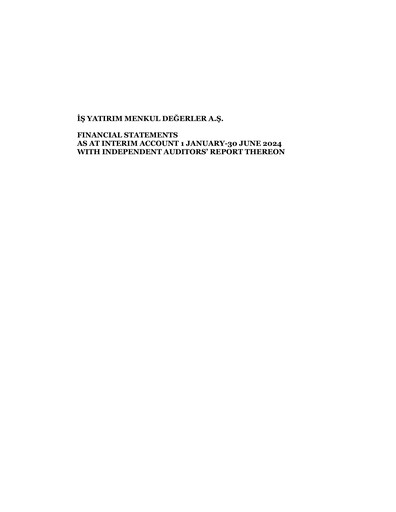 Thumbnail Is Yatirim Menkul Degerler Anonim Sirketi Half-year Report 2024-h1