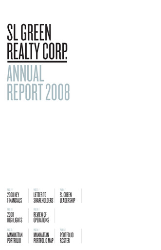 Thumbnail SL Green Realty
 Annual Report 2008