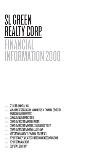Thumbnail SL Green Realty
 Financial Statement 2008