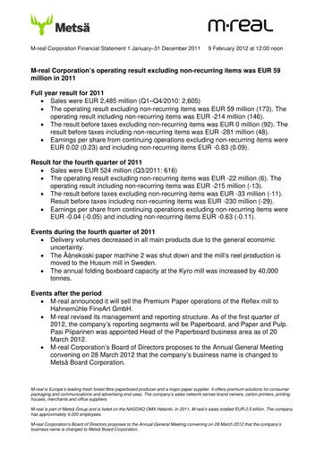 Miniature Metsä Board Bilan financier 2011