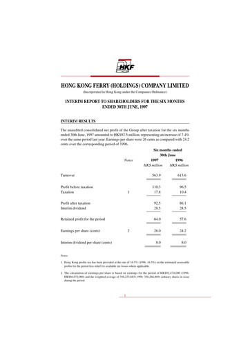 Thumbnail Hong Kong Ferry Half-year Report 1997-h1