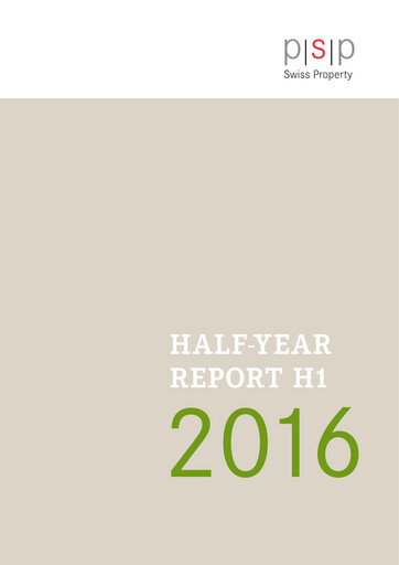 Thumbnail PSP Swiss Property Half-year Report 2016-h1