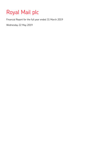 Thumbnail International Distributions Services (Royal Mail) Financial Report 2018-2019