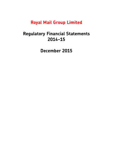 Thumbnail International Distributions Services (Royal Mail) Financial Statement 2014-2015