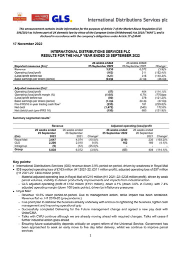Thumbnail International Distributions Services (Royal Mail) Half-year Report 2022-2023