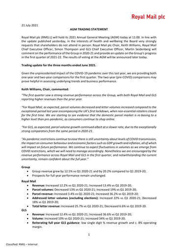 Thumbnail International Distributions Services (Royal Mail) Quarterly Report 2021-q1