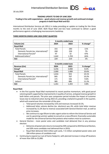 Thumbnail International Distributions Services (Royal Mail) Quarterly Report 2024-q1