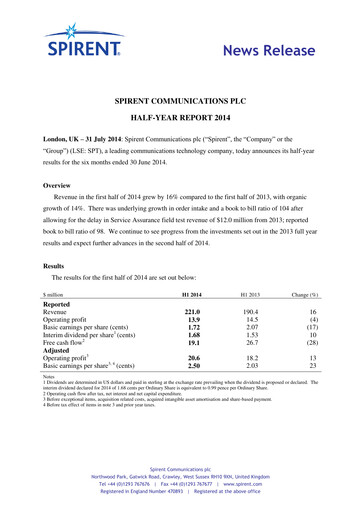 Thumbnail Spirent Half-year Report 2014-h1
