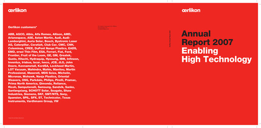 Vorschaubild OC Oerlikon Jahresbericht 2007
