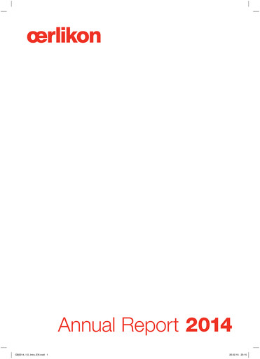 Vorschaubild OC Oerlikon Jahresbericht 2014