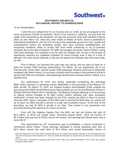 Thumbnail Southwest Airlines Annual Report 2019