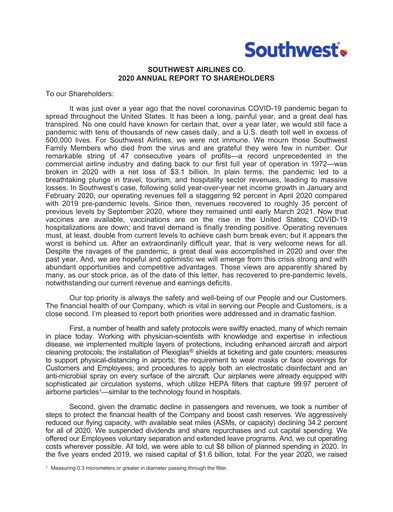 Thumbnail Southwest Airlines Annual Report 2020