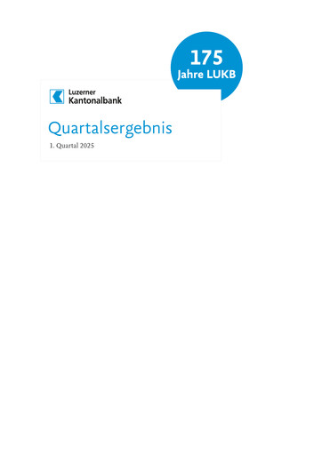 Miniature Luzerner Kantonalbank Rapport trimestriel 2025-q1