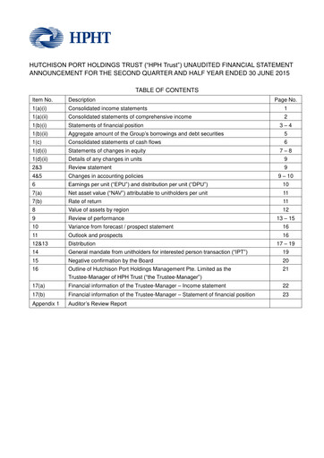 Thumbnail HPH Trust (Hutchison Port) Half-year Report 2015-h1