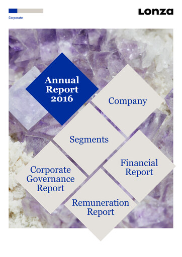 Miniature Lonza Rapport annuel 2016