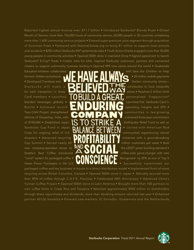 Thumbnail Starbucks Annual Report 2011
