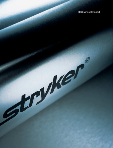 Thumbnail Stryker Corporation Annual Report 2003
