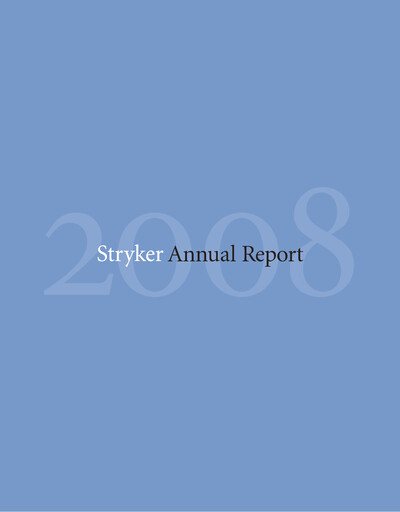 Thumbnail Stryker Corporation Annual Report 2008