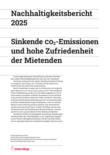 Thumbnail Intershop Holding Sustainability Report 2025