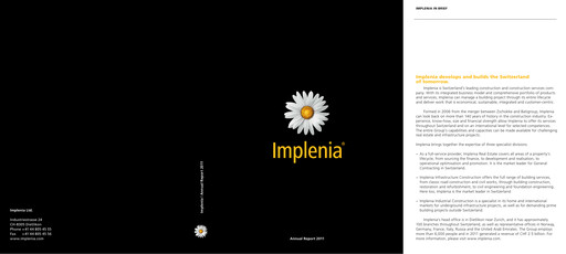 Thumbnail Implenia AG Annual Report 2011