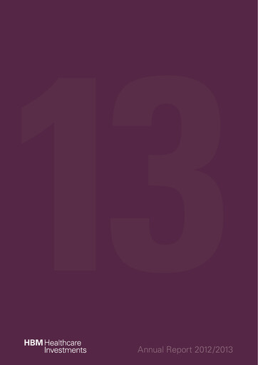 Thumbnail HBM Healthcare Investments Annual Report 2012-2013