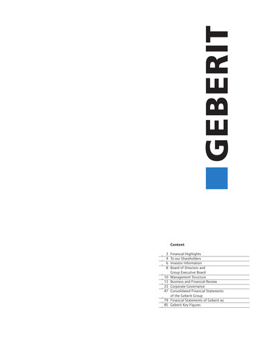 Thumbnail Geberit Annual Report 2002