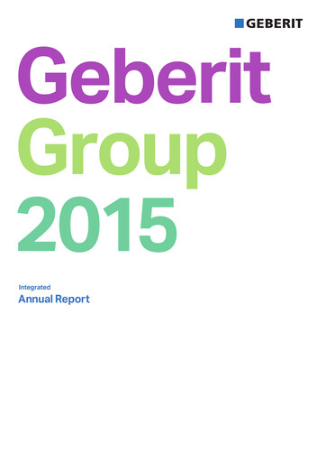 Thumbnail Geberit Annual Report 2015