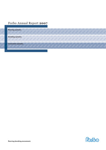 Miniature Forbo Holding Rapport annuel 2007