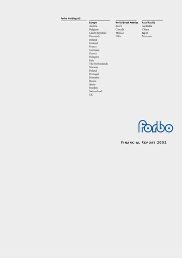 Miniature Forbo Holding Bilan financier 2002