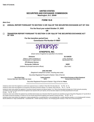 Thumbnail Synopsys Annual Report 2025