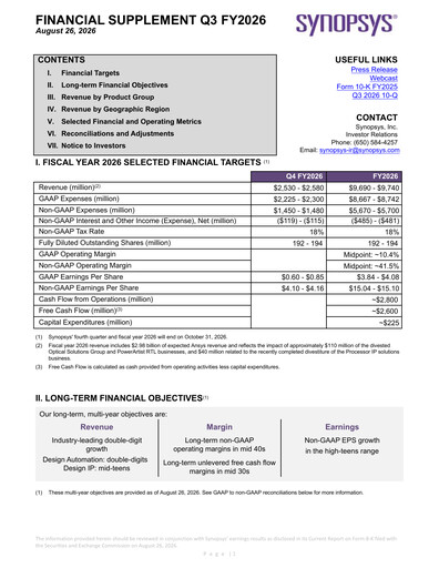 Thumbnail Synopsys Quarterly Report 2026-q3
