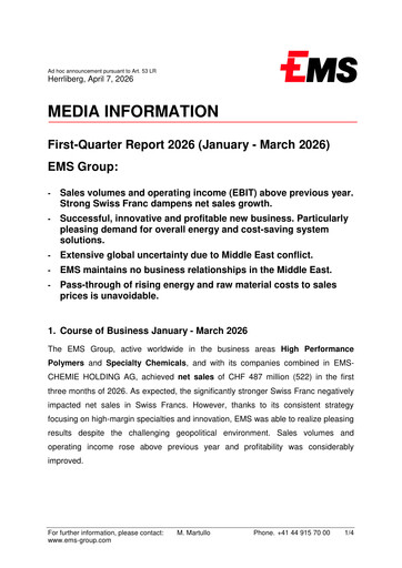 Miniature Ems-Chemie Rapport trimestriel 2026-q1