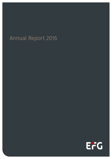 Miniature EFG International Rapport annuel 2016