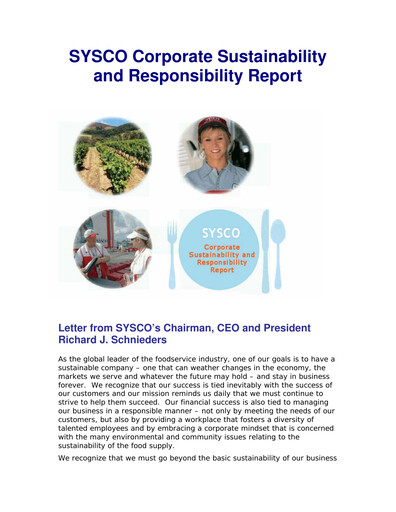 Thumbnail Sysco Sustainability Report 2007