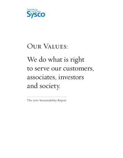 Thumbnail Sysco Sustainability Report 2011