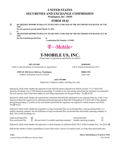 Vorschaubild T-Mobile US Quartalsbericht 2016-q1