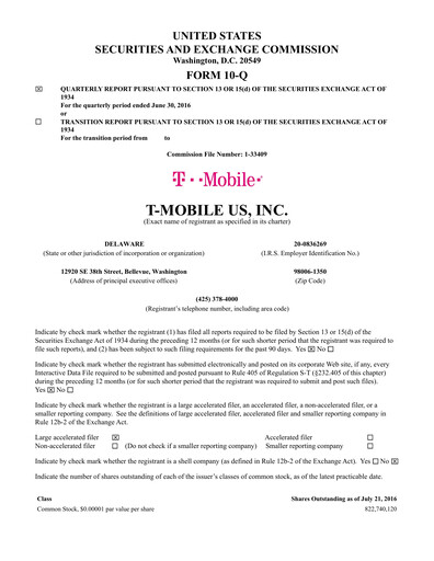 Vorschaubild T-Mobile US Quartalsbericht 2016-q2