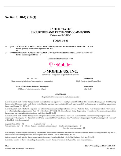 Vorschaubild T-Mobile US Quartalsbericht 2017-q3