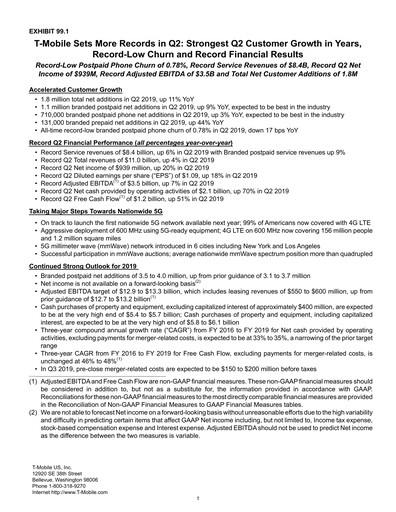 Thumbnail T-Mobile US Quarterly Report 2019-q2