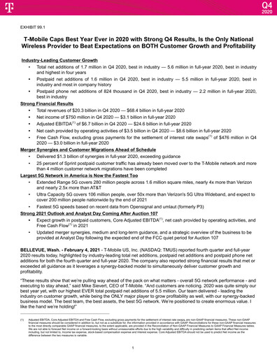 Thumbnail T-Mobile US Quarterly Report 2020-q4