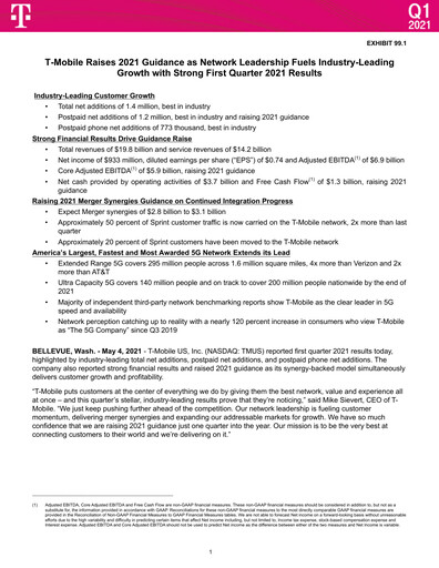 Thumbnail T-Mobile US Quarterly Report 2021-q1