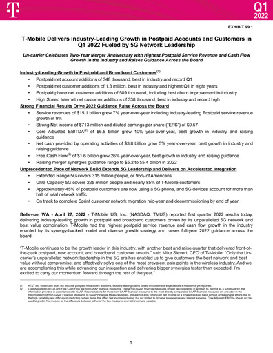 Thumbnail T-Mobile US Quarterly Report 2022-q1