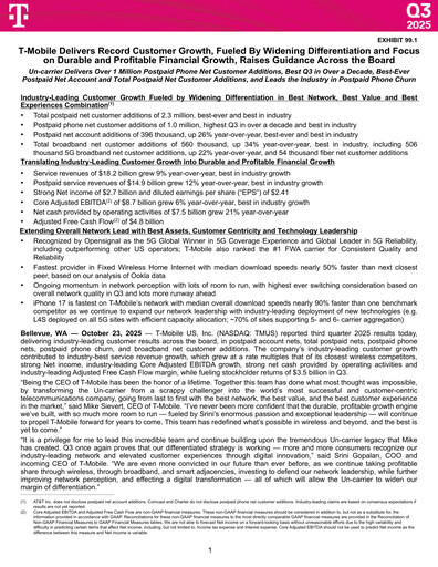 Thumbnail T-Mobile US Quarterly Report 2025-q3