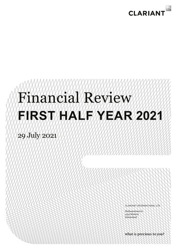 Thumbnail Clariant Half-year Report 2021-h1