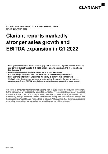 Thumbnail Clariant Quarterly Report 2022-q1