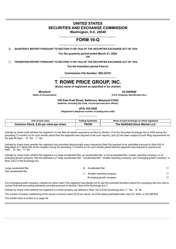 Miniature T. Rowe Price
 Rapport trimestriel 2024-q1