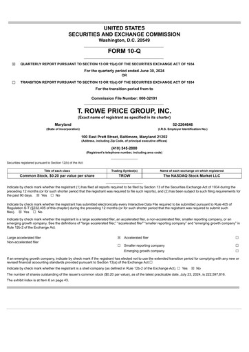 Miniature T. Rowe Price
 Rapport trimestriel 2024-q2