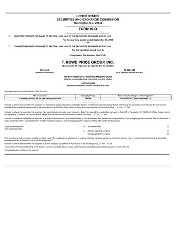 Miniature T. Rowe Price
 Rapport trimestriel 2024-q3