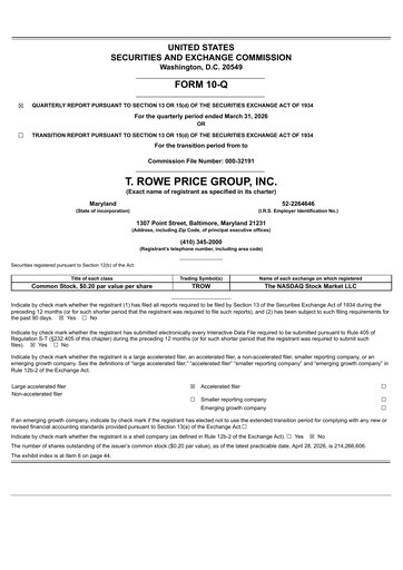 Miniature T. Rowe Price
 Rapport trimestriel 2026-q1